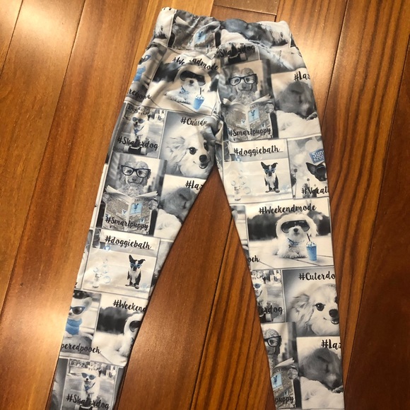 Justice Black & white puppy photo design leggings - Picture 2 of 6